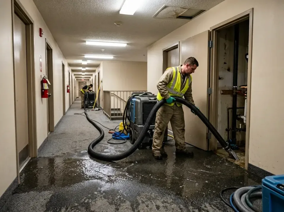 multi-unit-apartment-hallway-f-005 — frequently asked questions, Emergency Burst Pipe Water Extraction & Removal in Lake Cla…